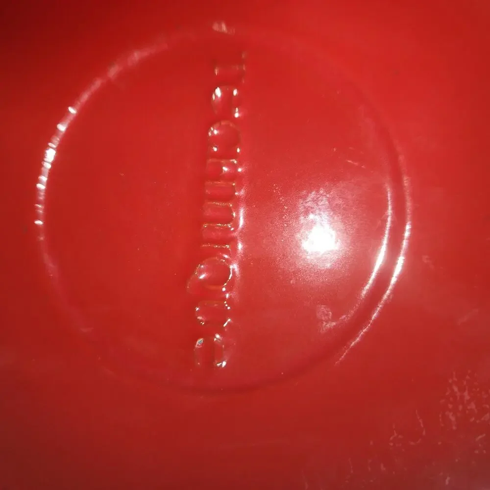 TECHNIQUE EUC ENAMELED RED TOMATO CAST IRON DUTCH OVEN POT 2 QT